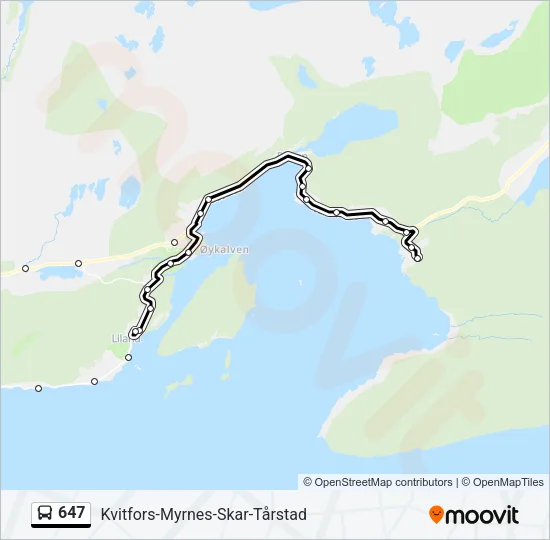 647 Bus Line Map