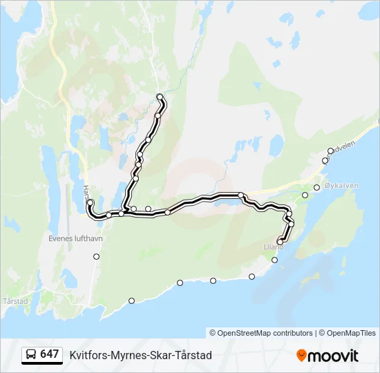 647 Bus Line Map