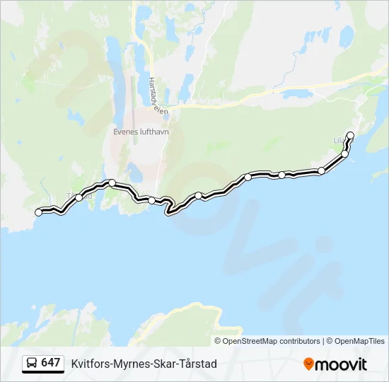 647 Bus Line Map