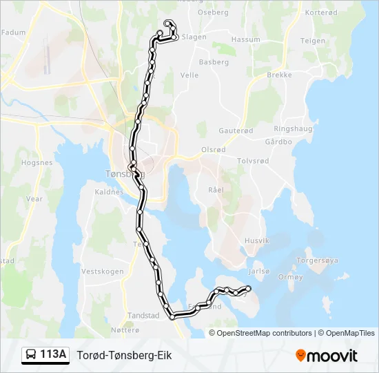 113A Bus Line Map