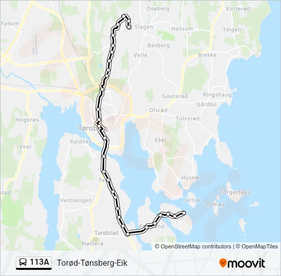 113A Bus Line Map