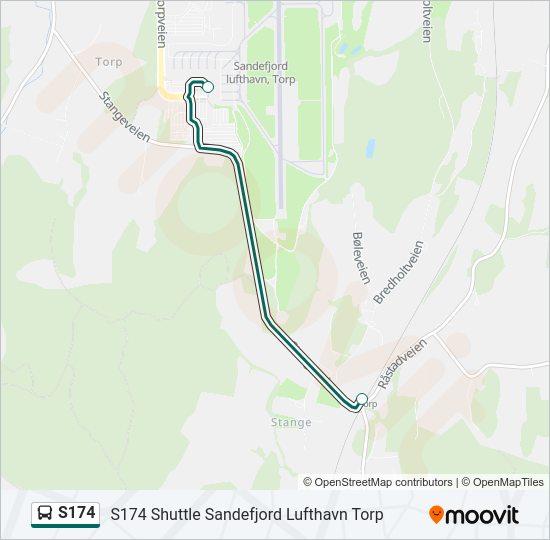 S174 bus Line Map