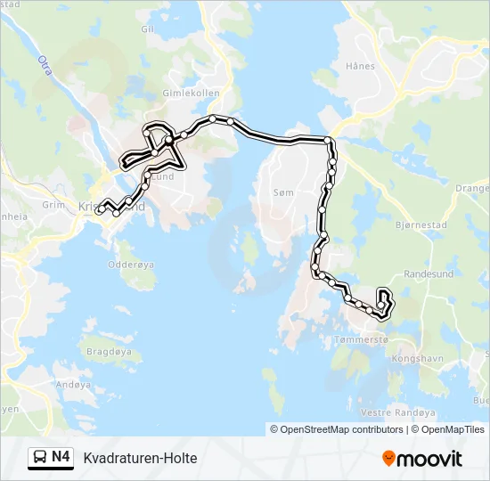 N4 Bus Line Map