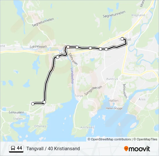 44 Bus Line Map