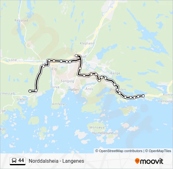 44 Bus Line Map