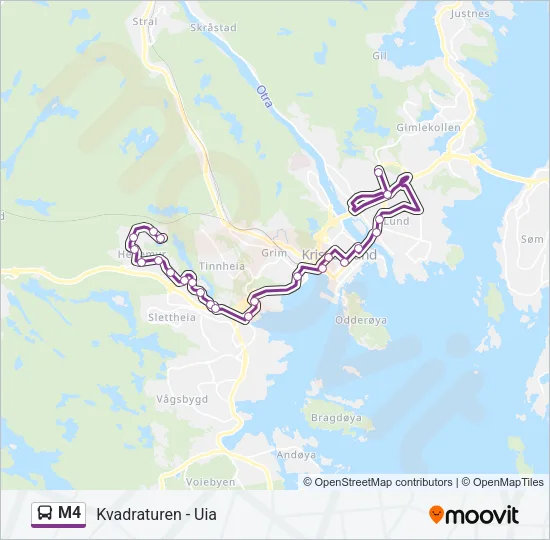 M4 Bus Line Map