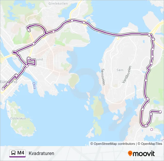 M4 Bus Line Map