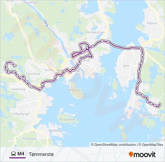 M4 Bus Line Map