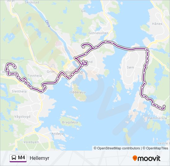 M4 Bus Line Map