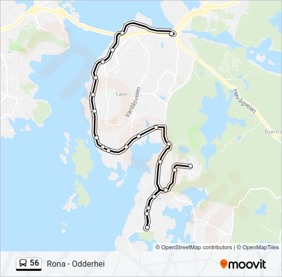 56 Bus Line Map