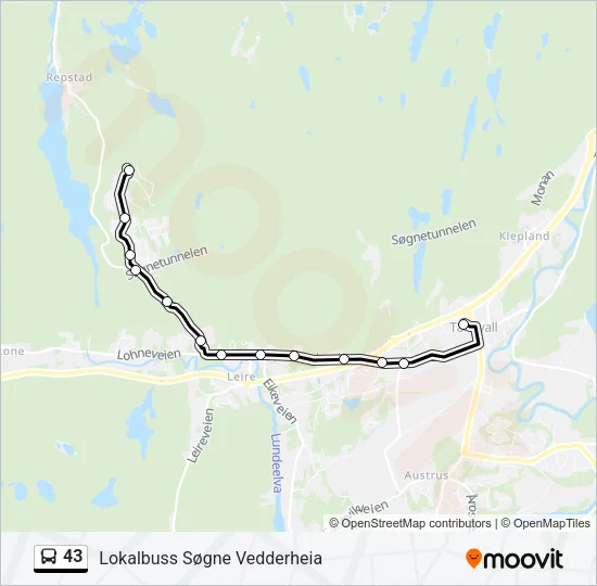 43 Bus Line Map
