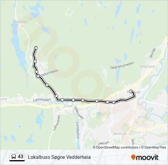 43 Bus Line Map