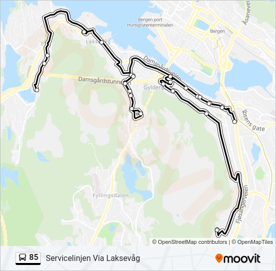 85 bus Line Map