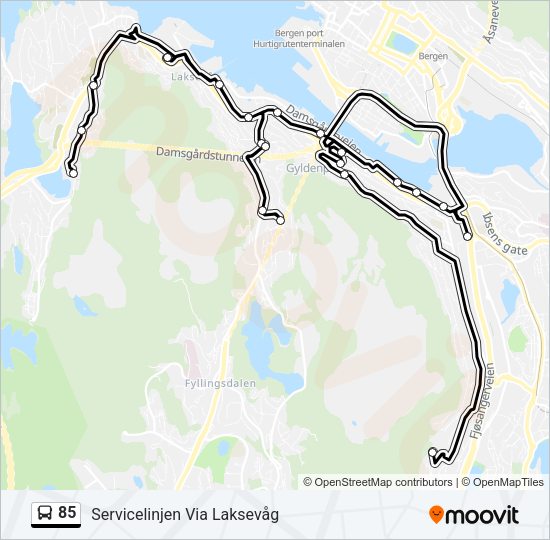 85 Bus Line Map