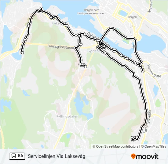 85 Bus Line Map