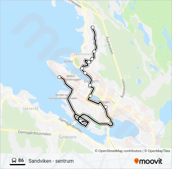86 Bus Line Map