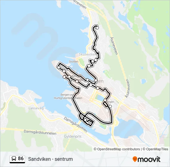 86 Bus Line Map