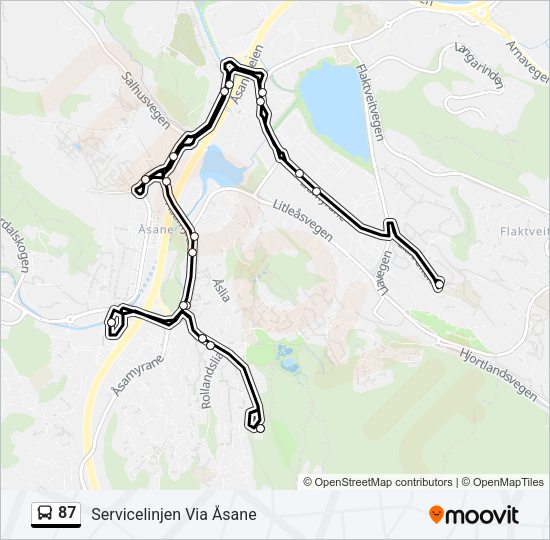 87 Bus Line Map