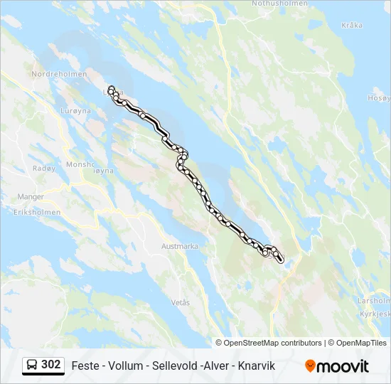 302 Bus Line Map