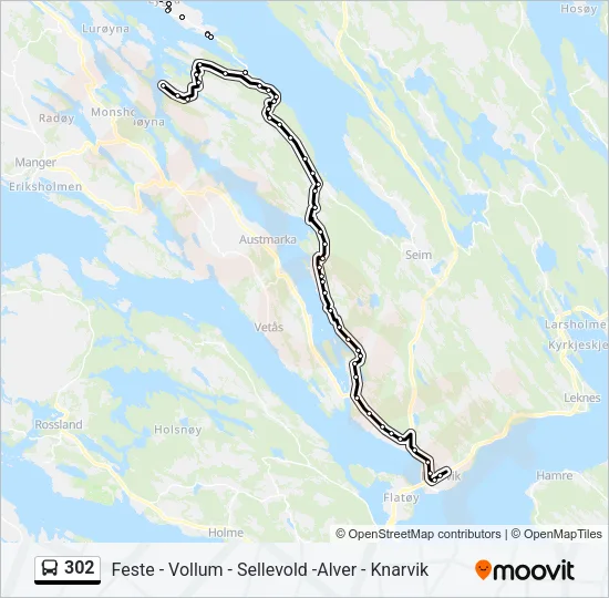 302 Bus Line Map