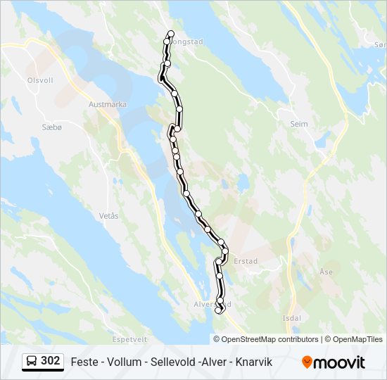 302 Bus Line Map