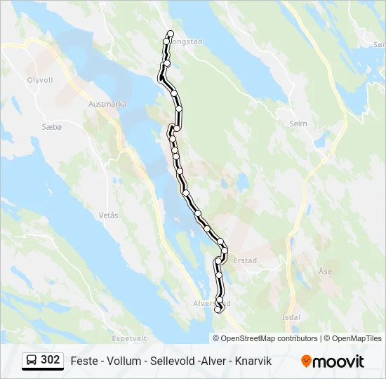 302 Bus Line Map