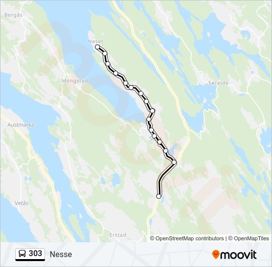 303 bus Line Map