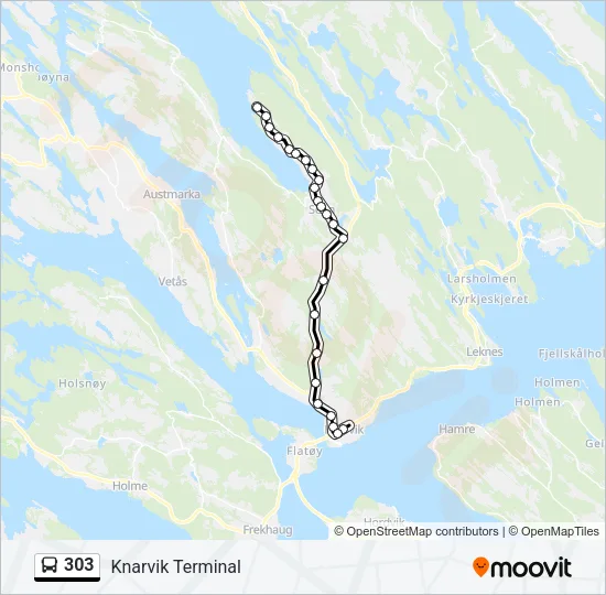 303 Bus Line Map