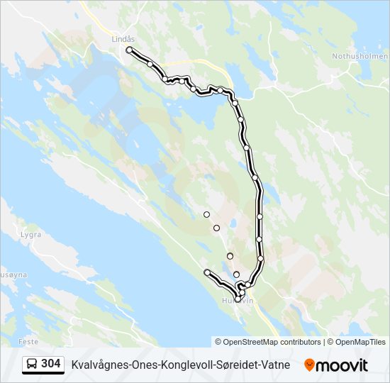 304 Bus Line Map