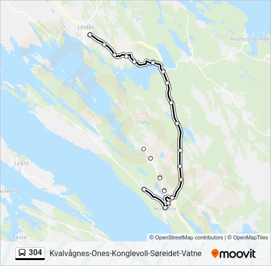 304 Bus Line Map