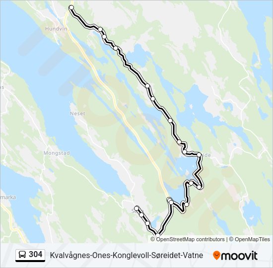 304 Bus Line Map