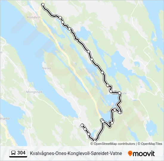 304 Bus Line Map