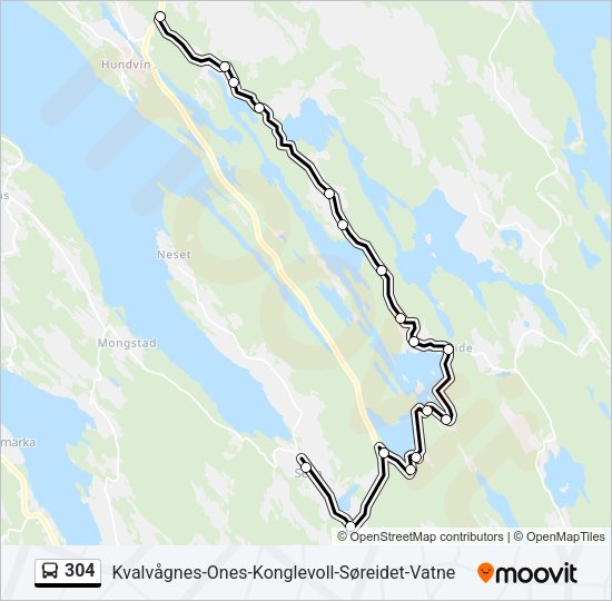 304 Bus Line Map