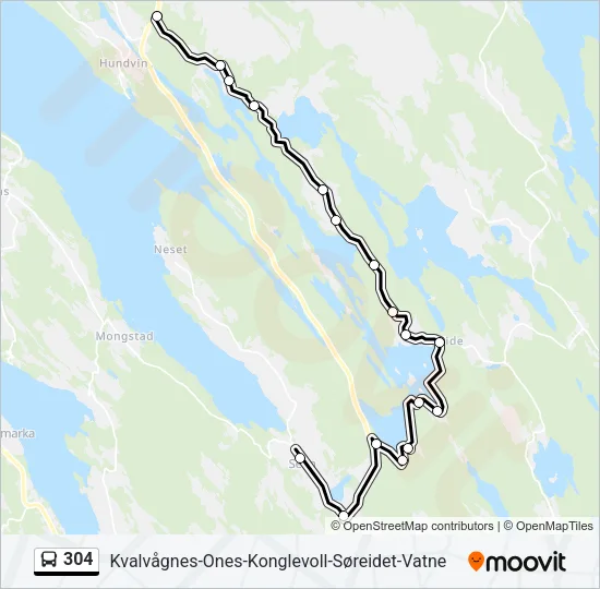 304 Bus Line Map