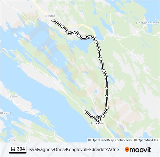 304 Bus Line Map