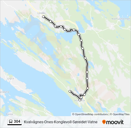 304 Bus Line Map