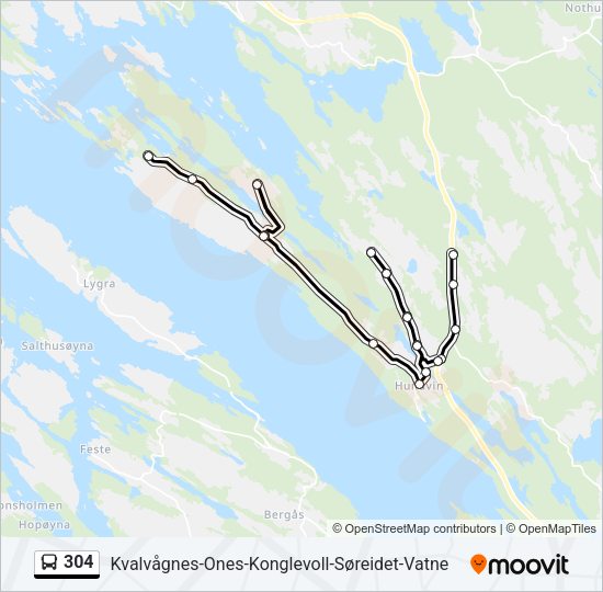 304 Bus Line Map
