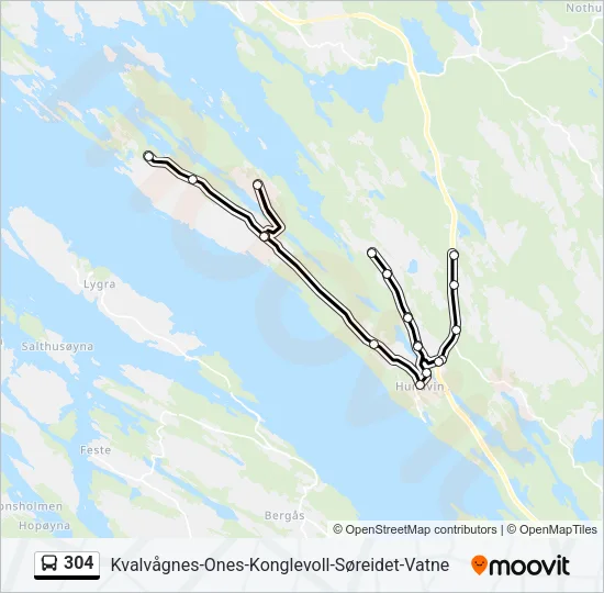 304 Bus Line Map