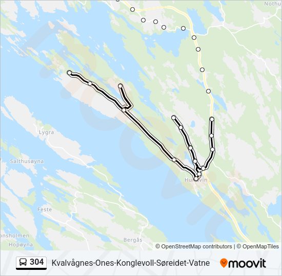 304 Bus Line Map