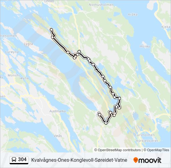 304 Bus Line Map
