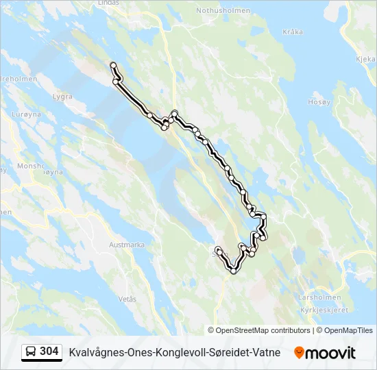 304 Bus Line Map