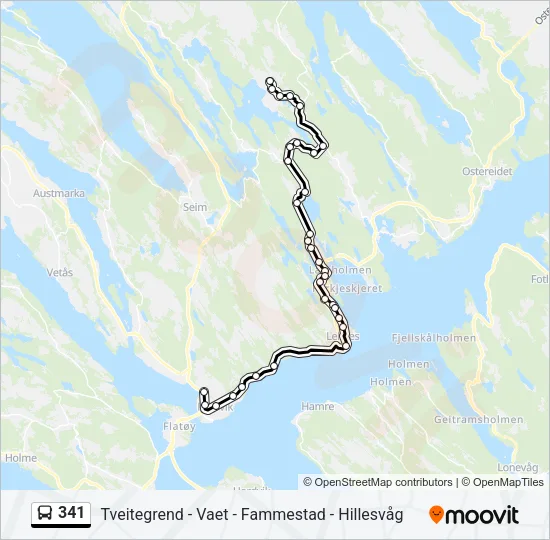 341 Bus Line Map