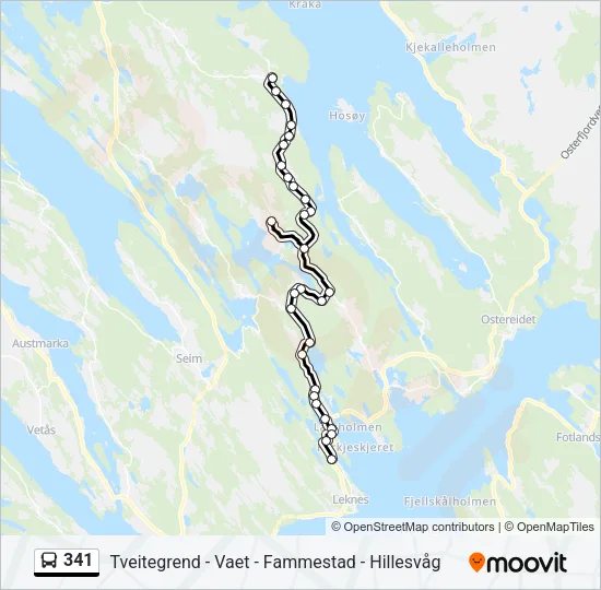 341 Bus Line Map