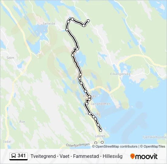 341 Bus Line Map
