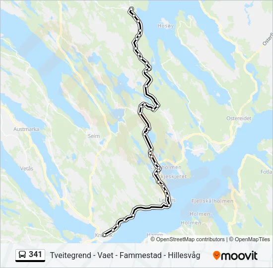 341 Bus Line Map