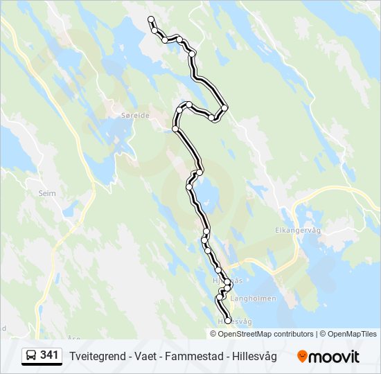 341 bus Line Map