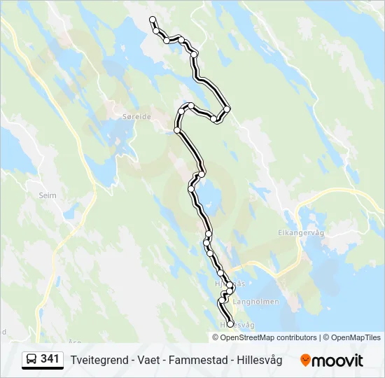 341 Bus Line Map