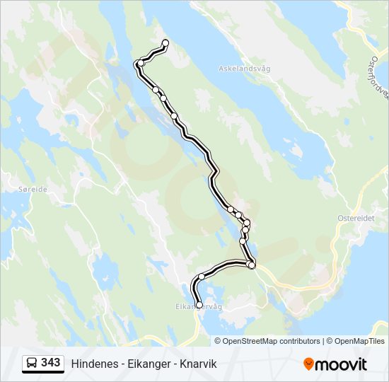 343 Bus Line Map