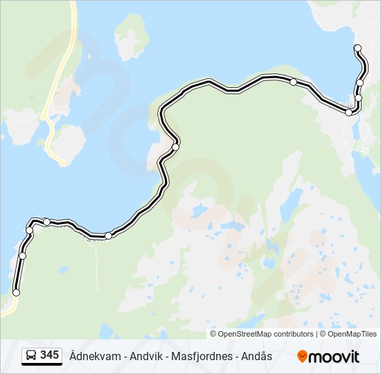 345 bus Line Map