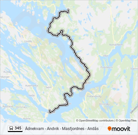 345 bus Line Map